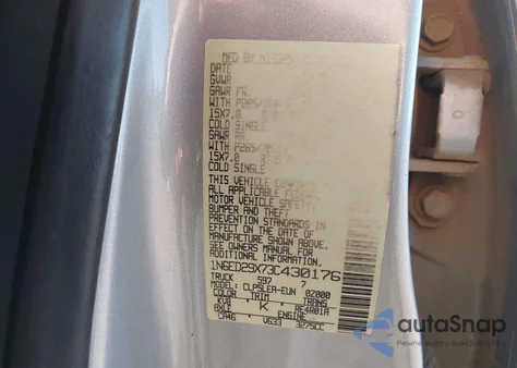 2003 Nissan Frontier Xe-V6 из США, поврежденный, VIN 1N6ED29X73C430176